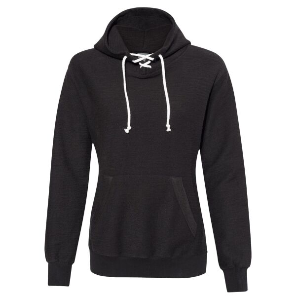 Women’s French Terry Sport Lace Scuba Hooded Sweatshirt Thumbnail